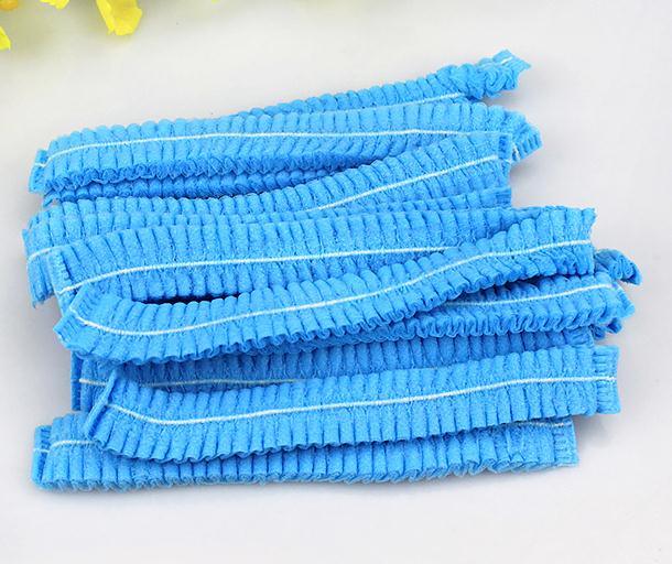 Engangs ikke-vævet stof støvtæt hårbeskyttelseshat aftagelig vaskbar gennemsigtig åndedrætsværn engangs skoovertræk: Blå 200 stk