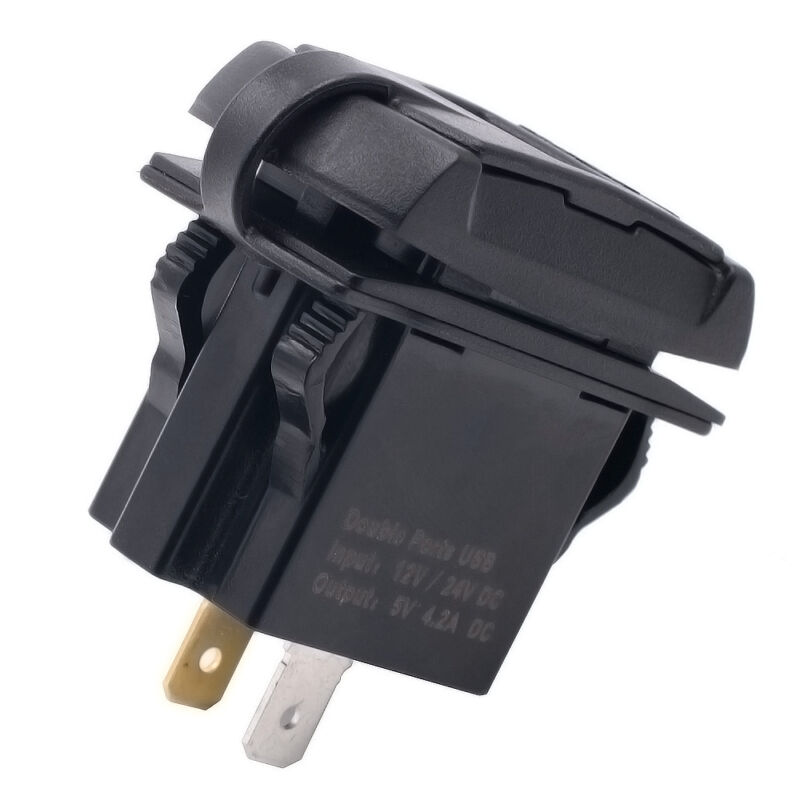 Dual USB 12v Car Boat Socket Rocker Switch Panel And Voltage Voltmeter Blue Dual USB 12V Car Boat Socket Rocker Switch Panel