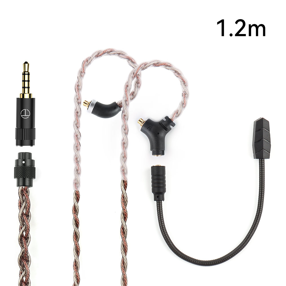 TRN RedChain Plus Gramr Gaming Earphone Upgrade Cable z odłączanym mikrofonem 3.5mm 1.2M/2M Headphone TRN Official Store: Niebieski