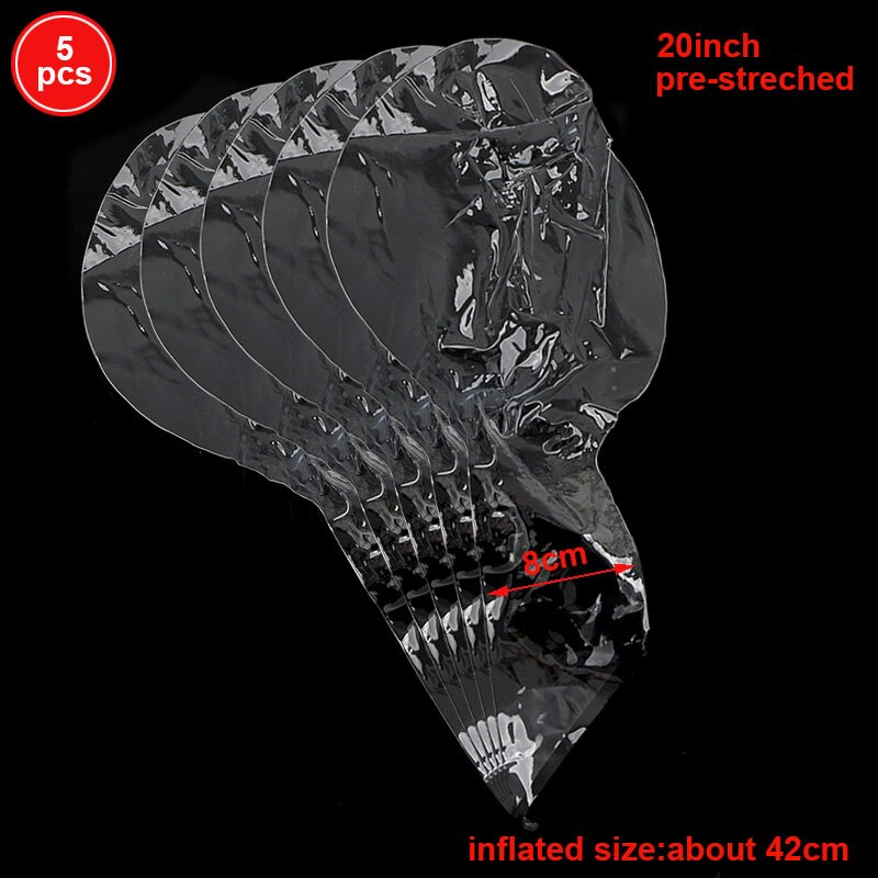 5pcs Wide Neck Balloons Bobo Balloon Transparent Bubble Ball Clear Led Stuffing Party Decoration Wedding Accessories Home Supply: 5pcs Wide Streched