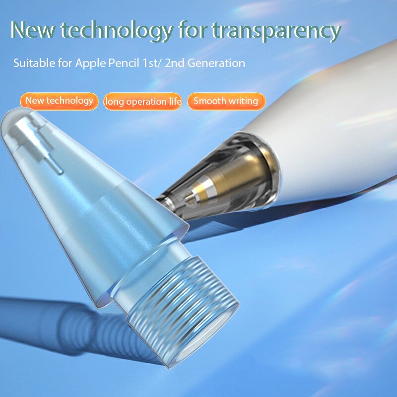 upgrade Transparent Tips For Apple Pencil 1st 2nd Generation FOR APPL PENCIL Damping Replacement Tip For Apple Pencil Nib