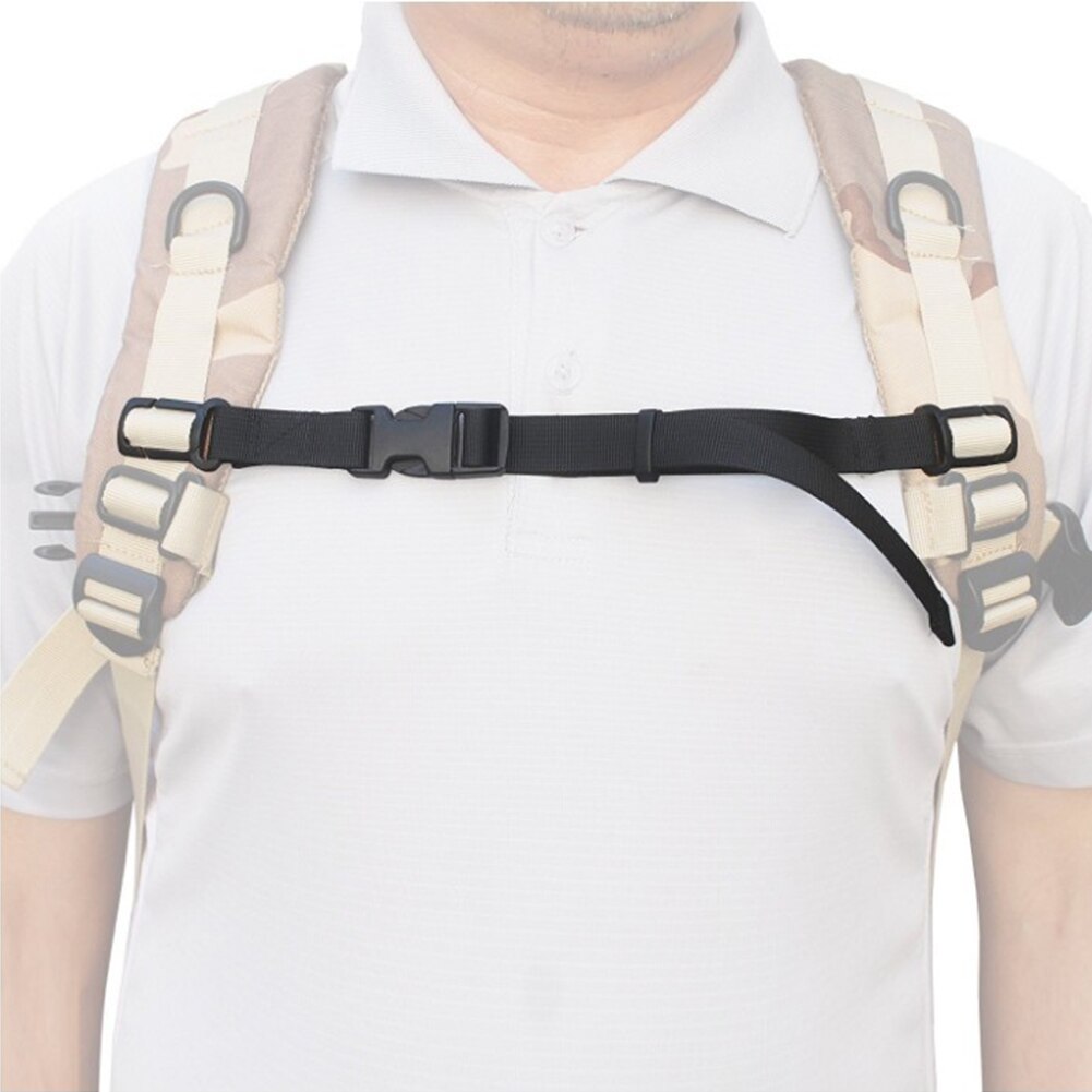 Anti Slip Backpack Accessories Webbing Chest Strap Adjustable Harness Buckled Nylon Outdoor Sternum With Whistle