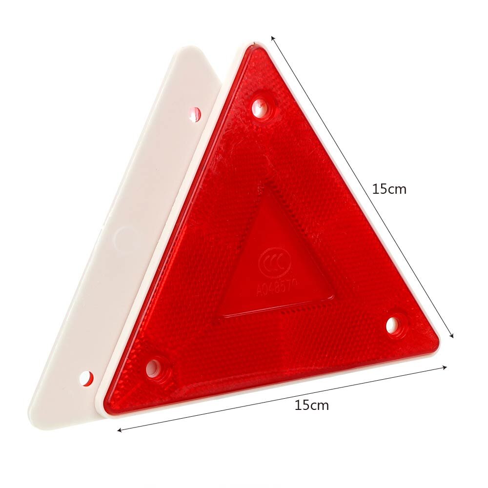 2 Pieces Reflective Sign Board Safety Triangle Warning Reflector Truck Plate Rear Light Stop Warning Sign Red