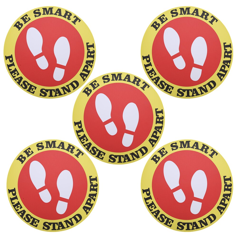 5pcs/Bag Floor Sticker Anti-Slip Safety Warning Distance Sign Floor Decal Non-Toxic PVC Stickers For Store Tile Sticker 30x30cm: G003