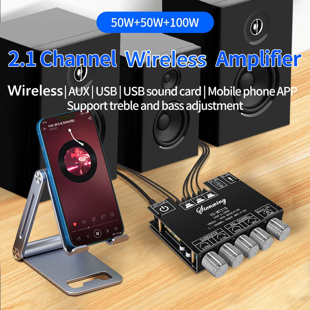 ZK-MT21 Subwoofer digitale Leistungs verstärker platine Aux 12V 24V 2,1 Kanal Stereo verstärker modul 50 wx2 100W Bluetooth 5,0 Bass verstärker
