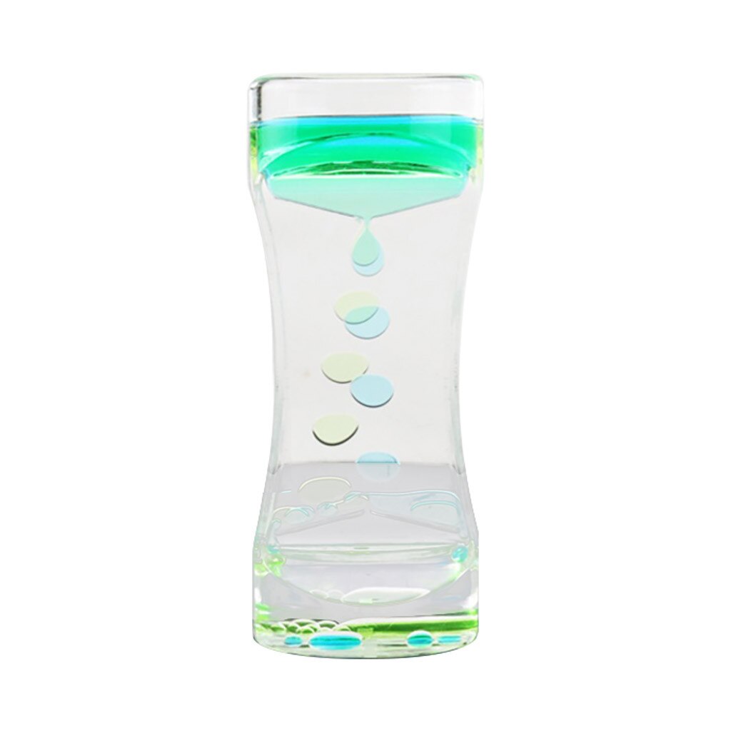 Square Slide Mixed Floating Oil Liquid Motion Hourglass Timer Sensory Toy Sand Clock Hourglass Timer As Delicate: D