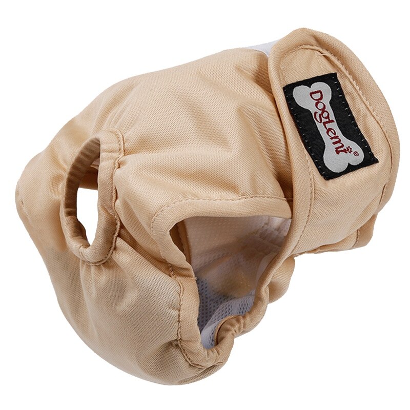 Dog Diapers Female Dog Shorts Breathable Physiological Pants Female Diaper Dog Sanitary Pants Underwear Briefs for Dogs: Beige / S
