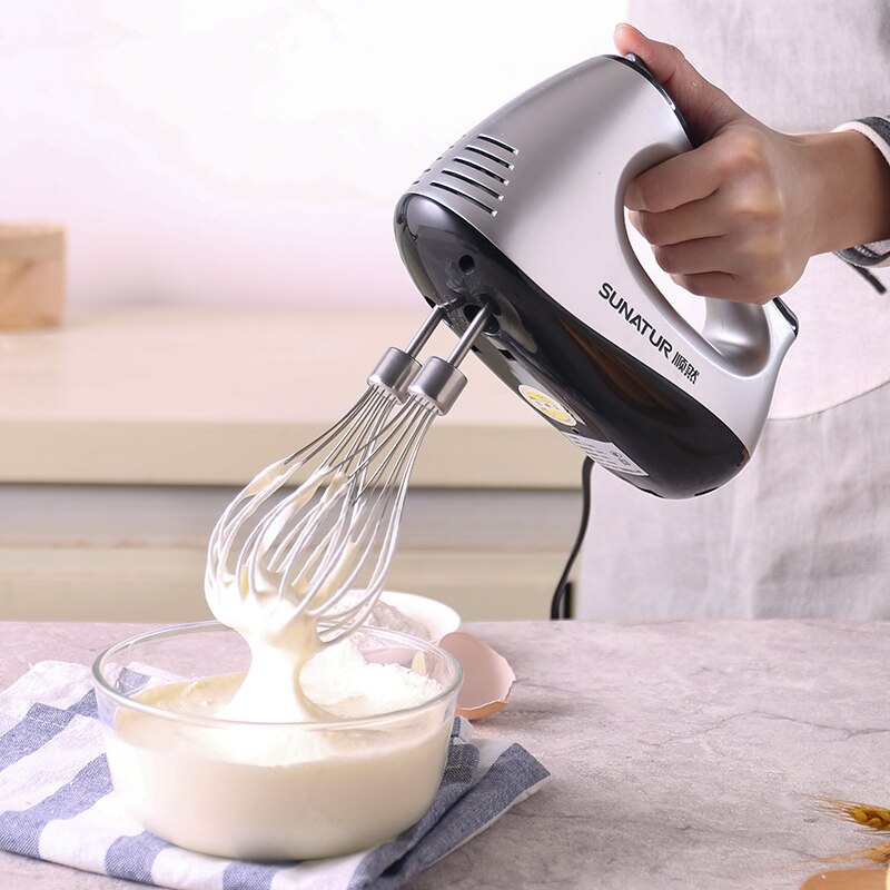 Sunatur 300W Food Mixer Electric Cuisine Kitchen Blender With Dough Hooks Chrome Egg Beater Hand Mixer Machine For Sweets Bakery