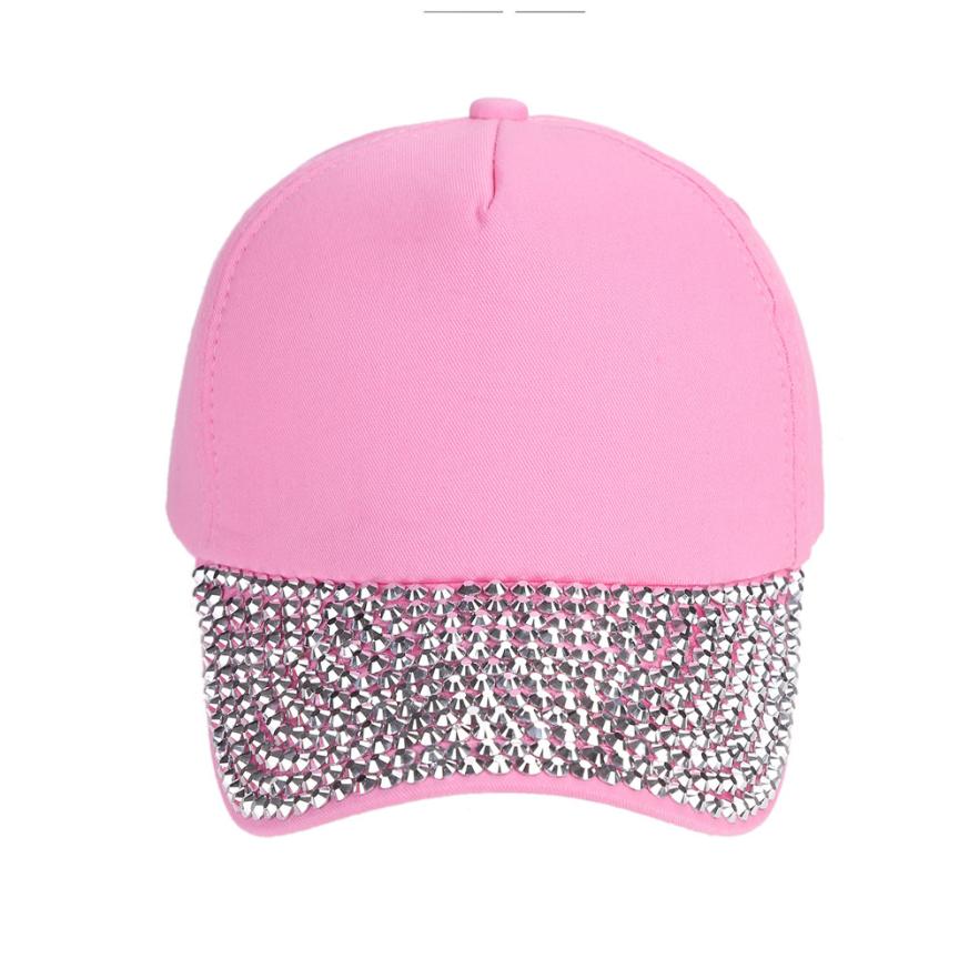 Womail, gorros, sombrero para niñas, niños, gorra de béisbol lisa de béisbol con remaches, nueva para mujeres, gorra de béisbol con diamantes de imitación, sombrero con forma de pata, Mar27
