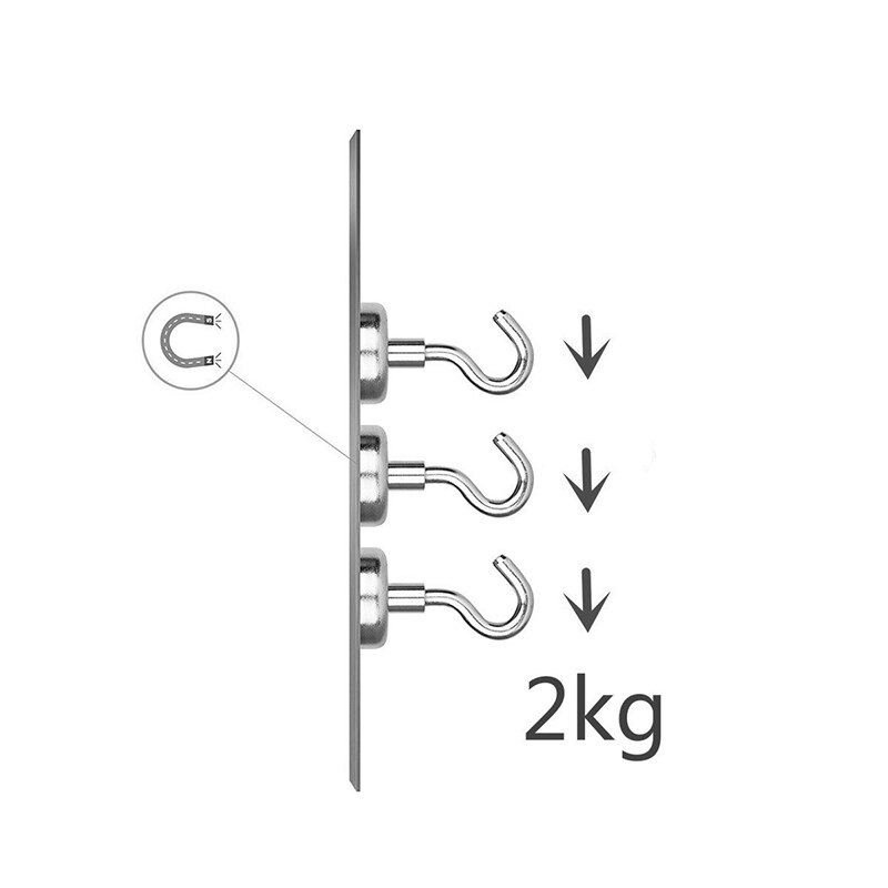 2 Stuks Sterke Magnetische Haken Houder Haken Zware Muur Haken Hanger Sleutel Jas Cup Opknoping Hanger Magnetische Haak tob