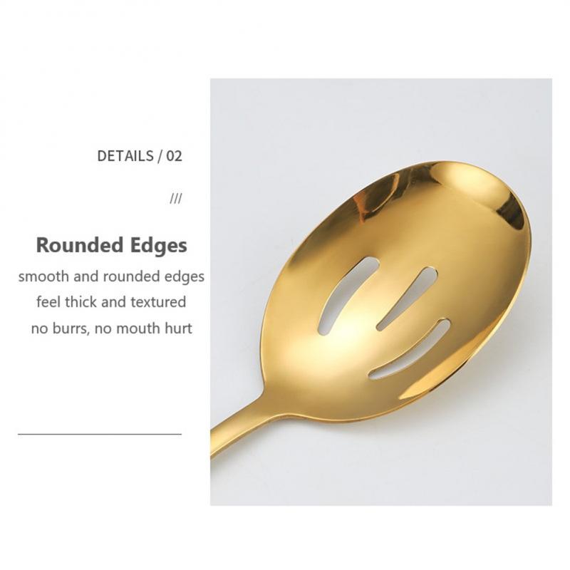 Cutlery Set Stainless Steel Food Tongs Meal Spoon Slotted Spoon Soup Spoon Dessert Fork Shovel Food Tongs Colander