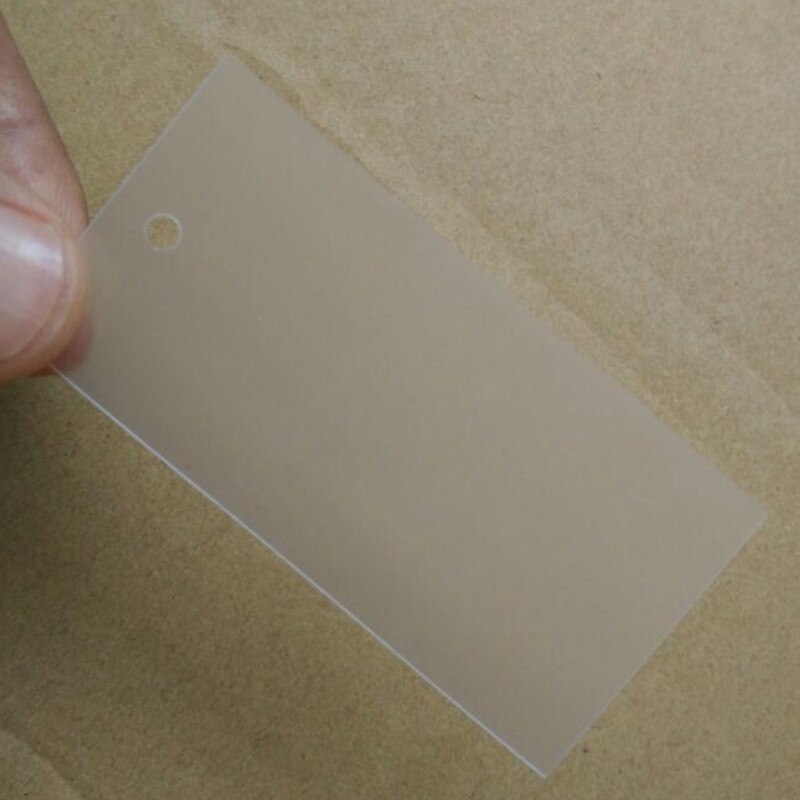 200PCS , 3.5 * 7 cm Matte rosted Blank garment PVC tags with hole small swing hang tag 23s thickness