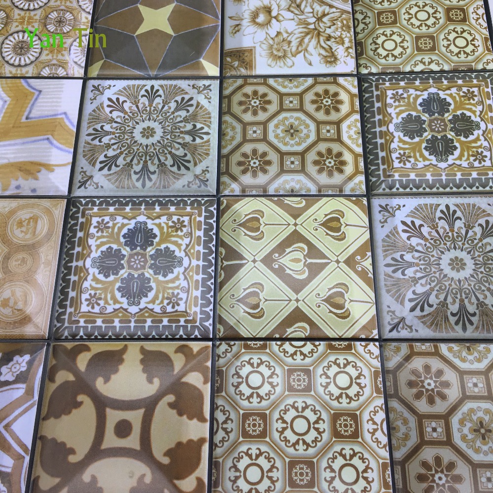 3D Simulation Leather Embossed Brick Pattern Tiles Wall Sticker Kitchen Bathroom Waist Line Wall Decals Home Decor PVC Art Mural