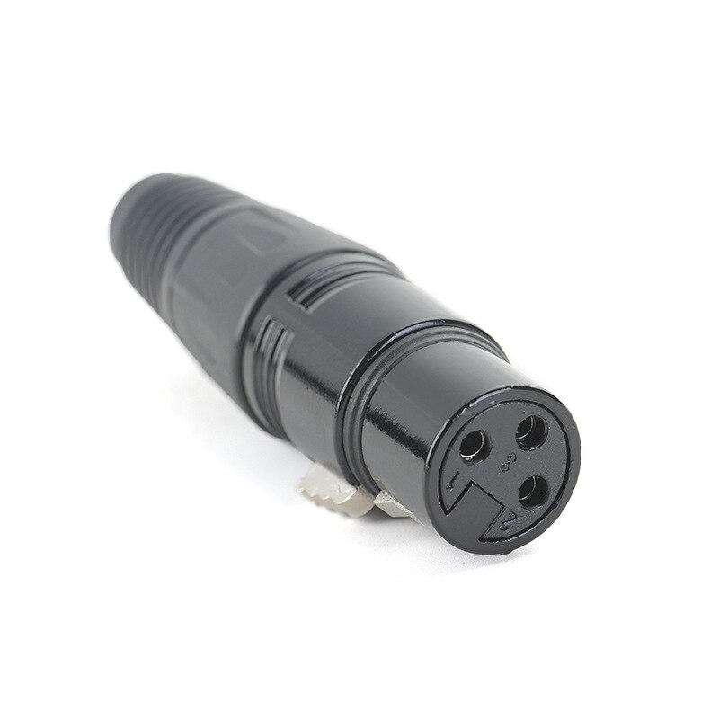 1 Pcs Plated Xlr 3 Pin Mannelijke En Vrouwelijke Zwarte Microfoon Plug Pin Connector Audio Connector