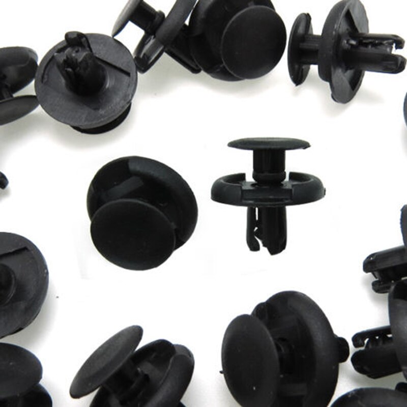 Fender 7mm Hole Fastener Clips Black Set Kit Splash Shield Push Retainer For Toyota Mazda Bumper Mudguard Useful Reliable