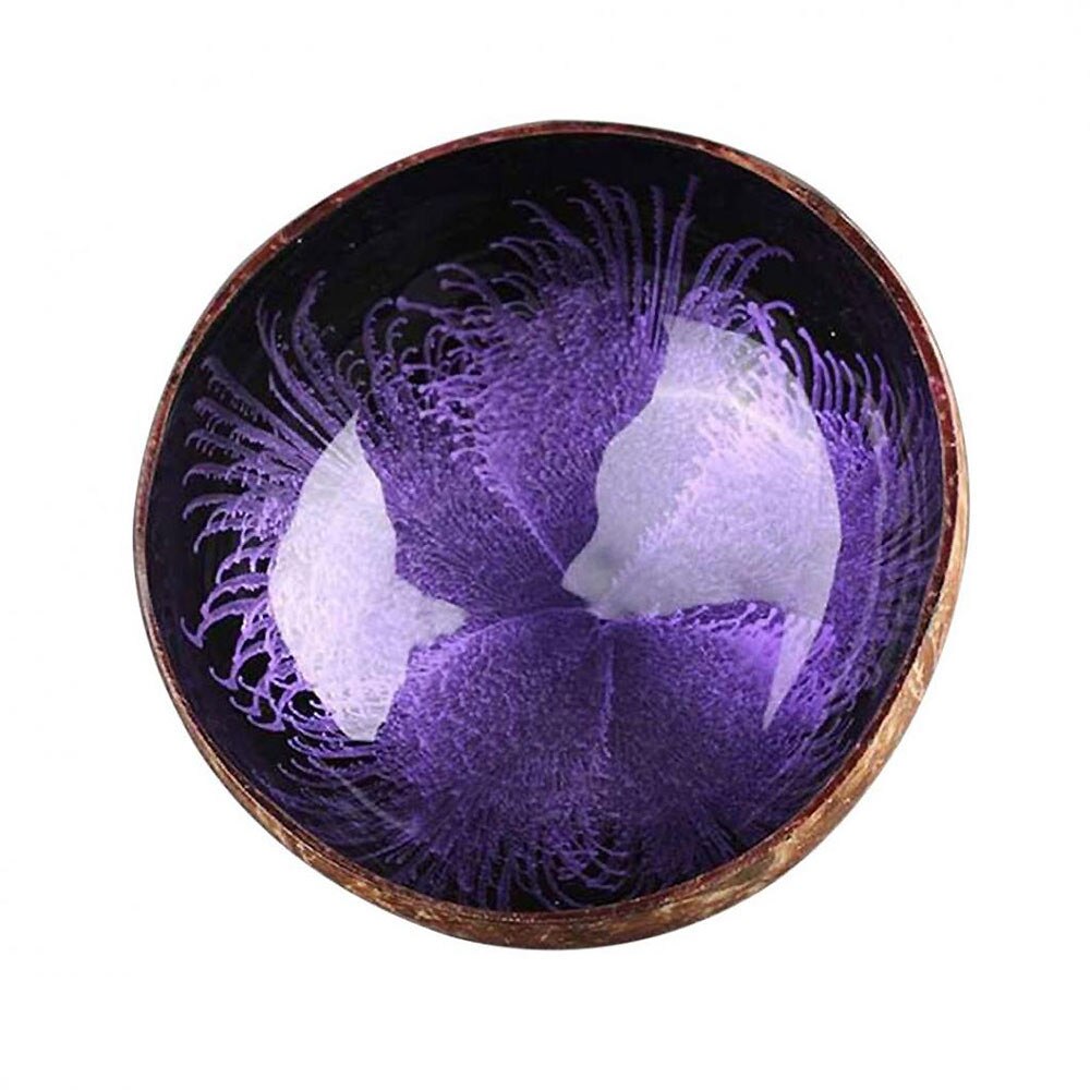 Natuurlijke Kokosnoot Sleutel Snoep Kom Tafel Sleutel Opslag Sectie Kokosnoot Kom Inkt Ornament Opslag Kom: Purple