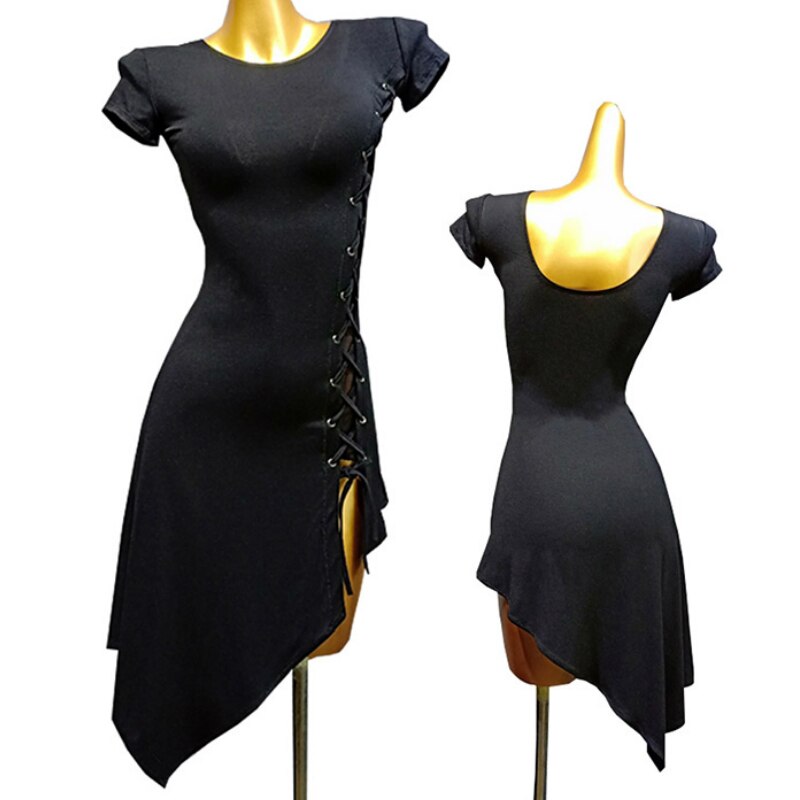 Latin Dance Clothes Female Adult Latin Dance Dress Summer Practice Clothes Black Green Tango Dress