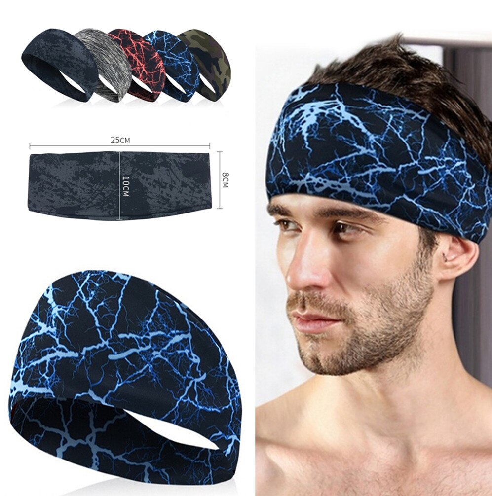 Sport Hoofdband Running Fitness Zweetband Elastische Absorberende Zweet Fietsen Jog Tennis Yoga Gym Head Band Haar Bandage Mannen Vrouwen