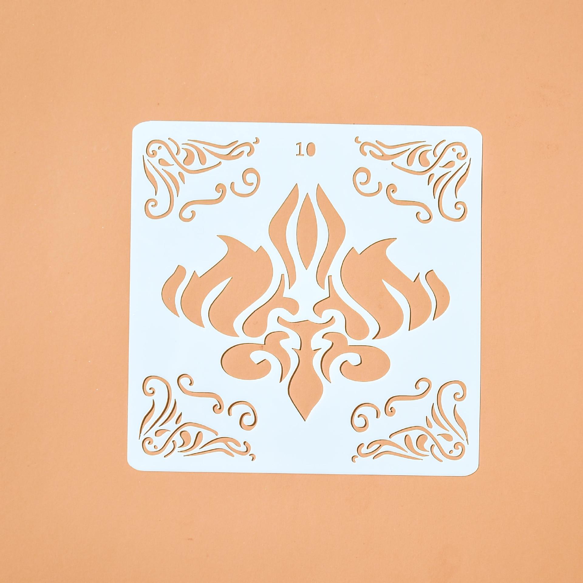 Flexible Plastic Walls Stencil Kids Painting Decor Stencils For Diy Scrapbooking Art Albums Diary Stamp Paper Cards Crafts 13cm: 10