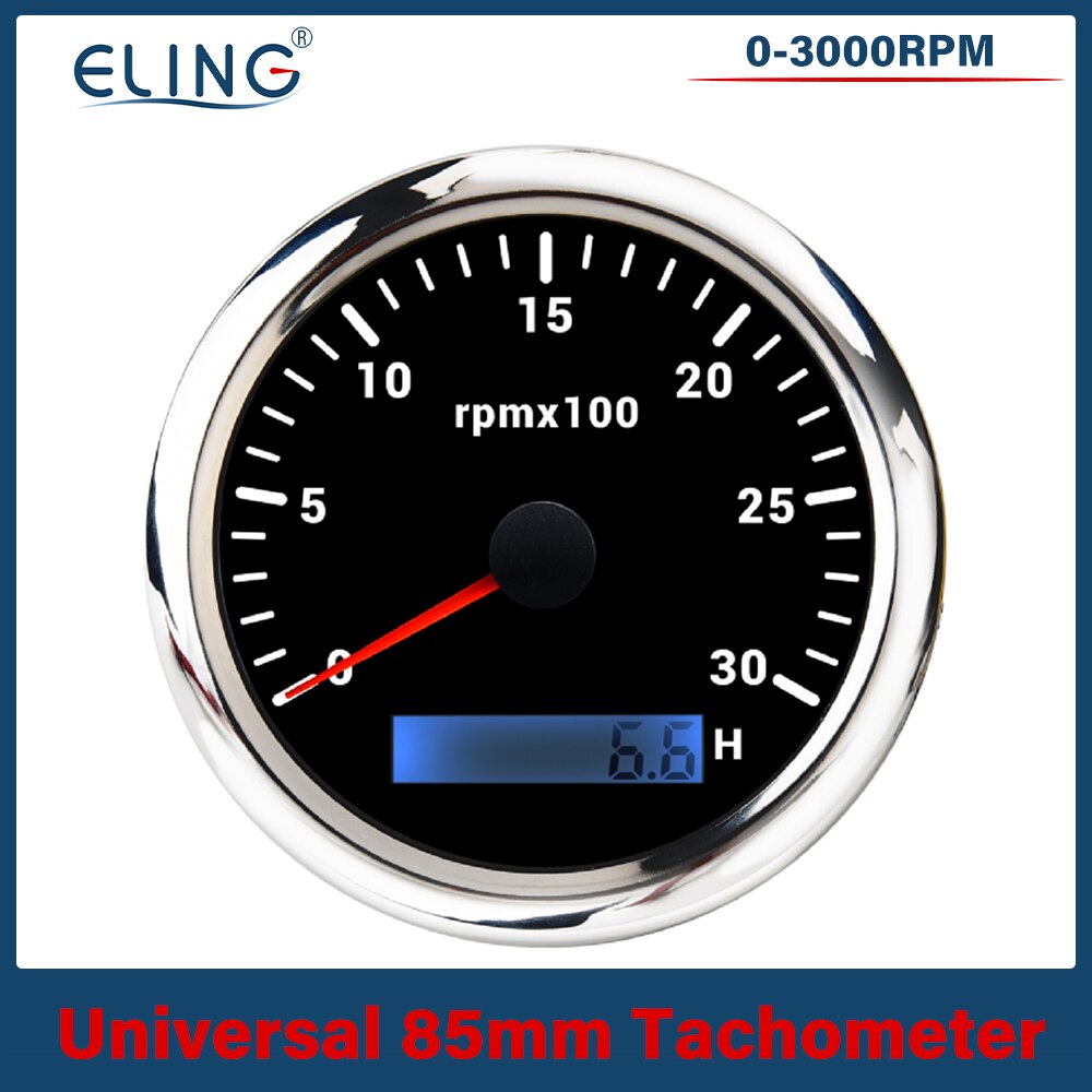 ELING 85mm Tachometer 0-3000 RPM 0-4000 RPM 0-6000 RPM 0- 7000 RPM 0-8000RPM LCD Stunde Meter Mit 7 Farben Hintergrundbeleuchtung Für Auto Stiefel: 3KBS
