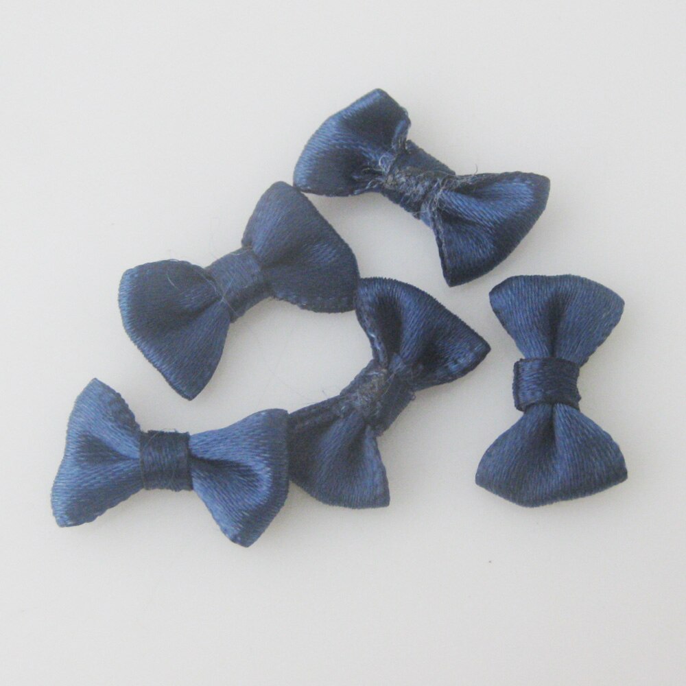 50Pcs 2CM long Line Shape Small Bows Satin Ribbon Knotted 35 Colors Cute Bowtie Clothes Headwear Ornament: Yellow