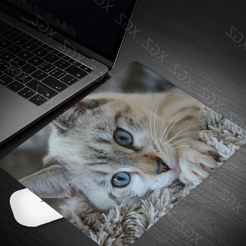 Yzuoan Cute Cat Kitten Animal Keyboard Game Notebook Mouse Pad Game Pad Mouse Desk Mat: 22x18-2