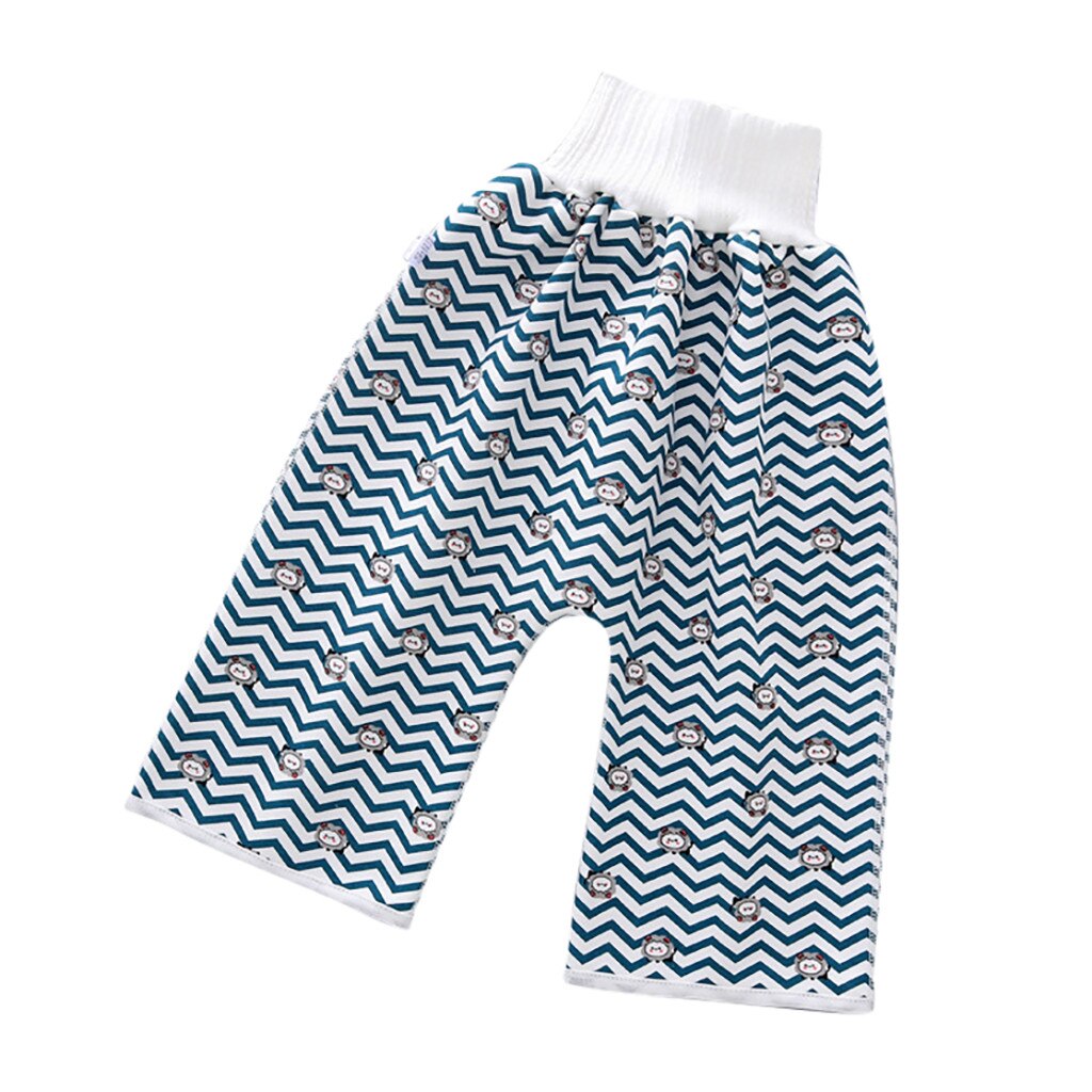 Prevent Baby Bed Wetting Pure Cotton Baby's Diaper Skirt For Preventing Leakage Of Urine Learning Pants That Can Be Washed Skirt: Blue / 8