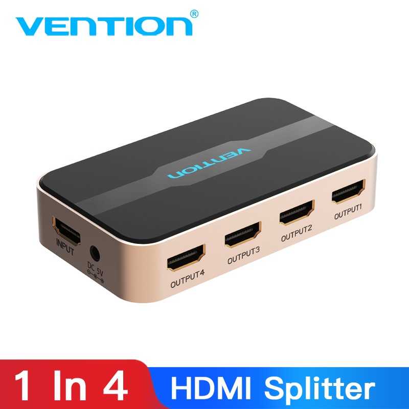 Vention HDMI Splitter 1x4 / 1x2 - 4K HDMI Switcher - 1 Input 4 Output - For PS4/3, Xbox, HDTV