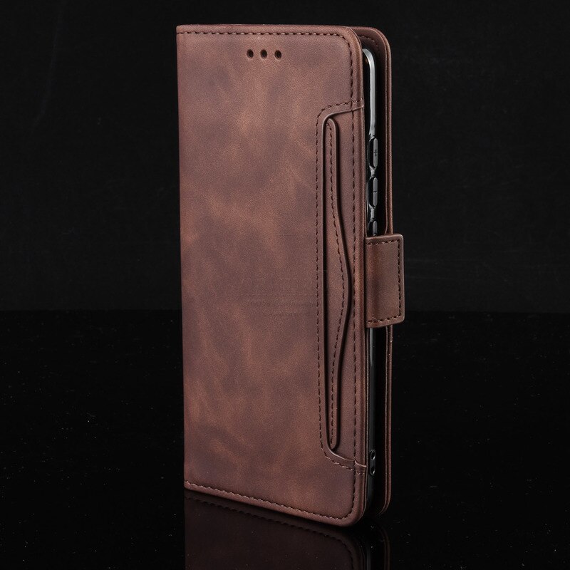 For OPPO A53 Wallet Case Magnetic Book Flip Cover For OPPO A32 Card Photo Holder Luxury Leather Mobile Phone Fundas: for OPPO A32 2020 / Coffee