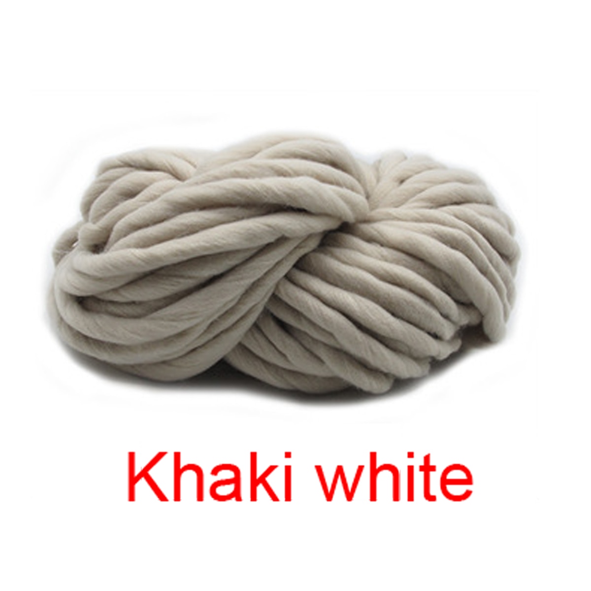 250g dikke merinowol breiwol alternatief dikke wol garen diy super bulky arm breien deken hand spin garen: Kaki wit