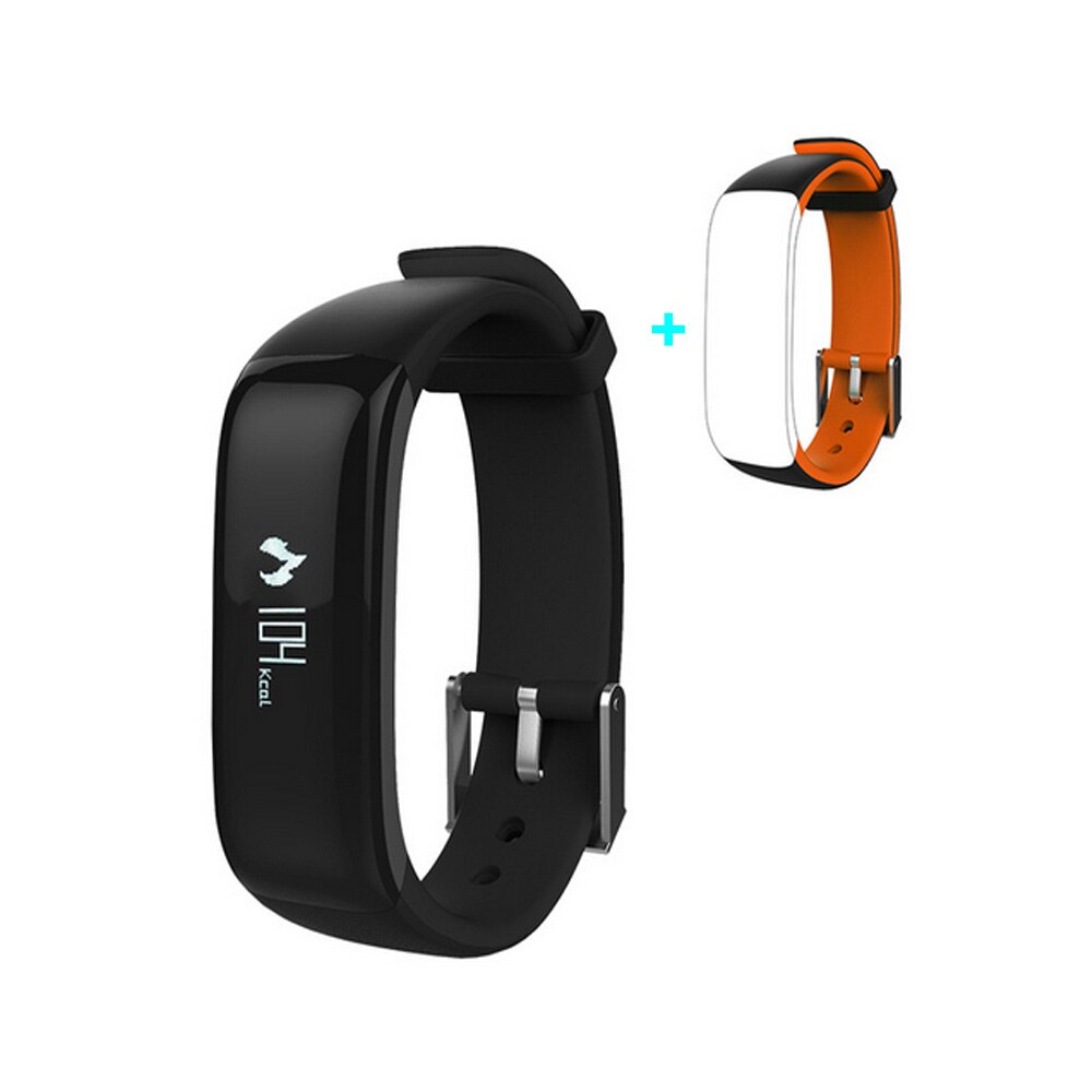 P1 Smartband Orologi Misuratore di Pressione Sanguigna Intelligente Braccialetto Bluetooth Heart Rate Monitor Intelligente Wristband Fitness per iOS Android Phone: add a orange belt