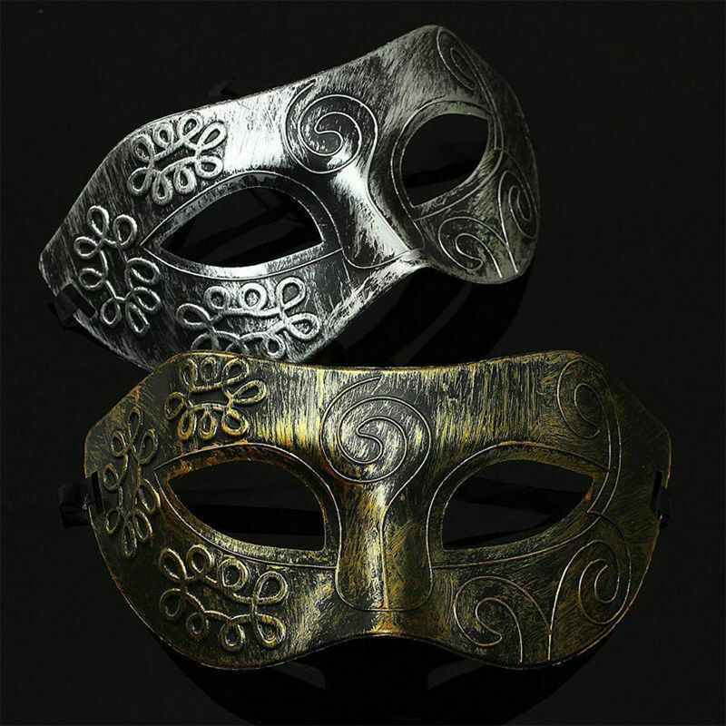 1Pc máscara hombres pulido de plata/oro de la mitad superior de la cara veneciana, Mardi Gras del Partido de la mascarada máscara de bola para adultos