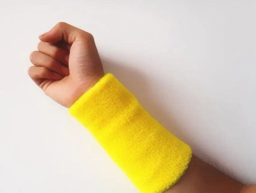 sport zweethanddoek polsbandje katoen elastisch verband handsport polsbandje gym ondersteuning polsbrace wrap carpaal tunnel: Paars