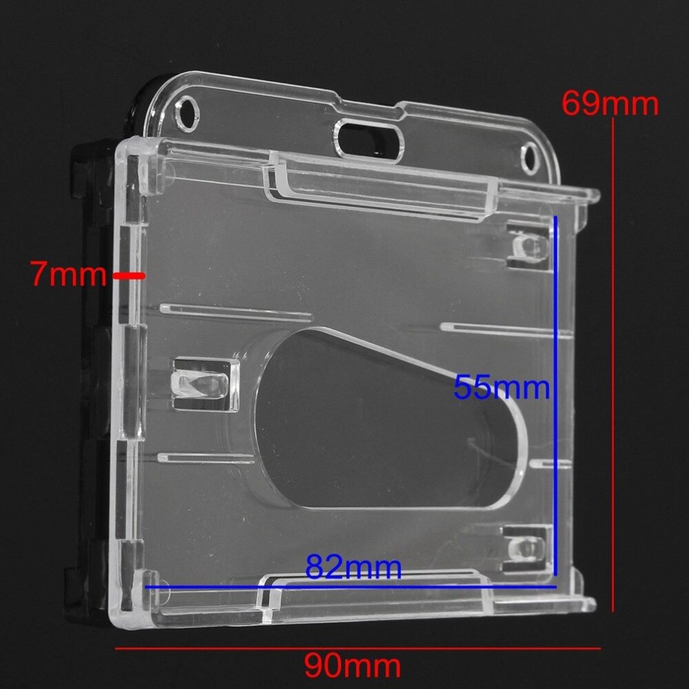 1Pc Card Holders Hard Plastic Double-faced Card Holder Transparent Card Holder Horizontal ID Holders