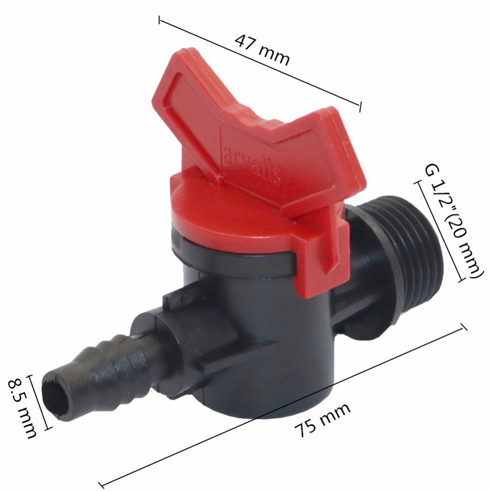 10 Pcs Bypass valve irrigation system garden hose Switch valve 1/2 inch to 8 mm Through connector tools