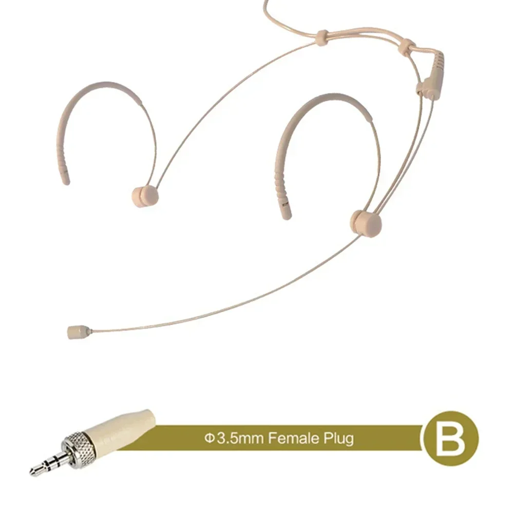 Beige Double Earhook Headset Mic 3.5mm 3 Pin 4 Pin XLR Plug Headworn Microphone Portable Audio & Video: PURPLE