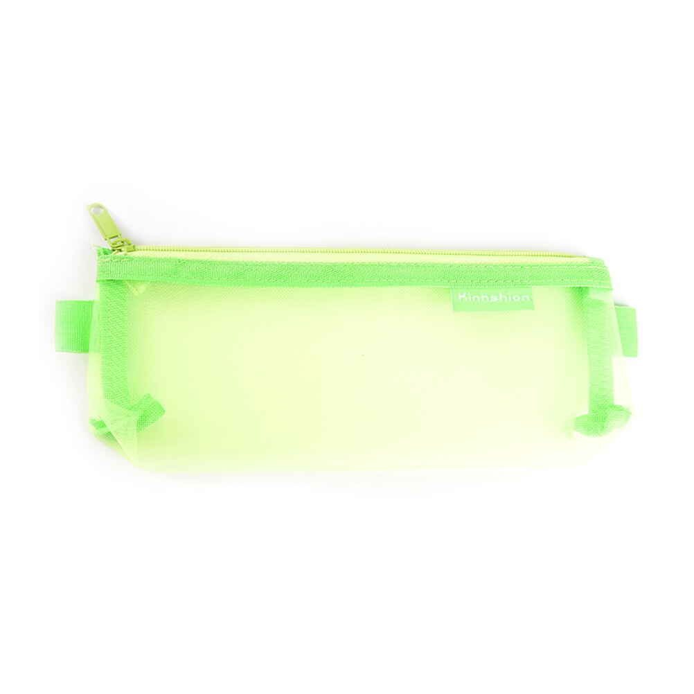 Net Yarn Transparent Pencil Case Lapices Bags Stationery Kit Students Zip File Bag School Supplies
