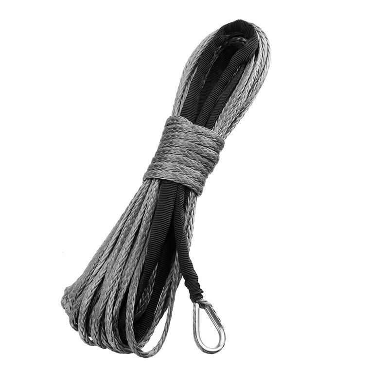 15m 7700LBs Winch Rope String Line Cable With Sheath Synthetic Towing Rope Car Wash Maintenance String for ATV UTV Off-Road: Gray