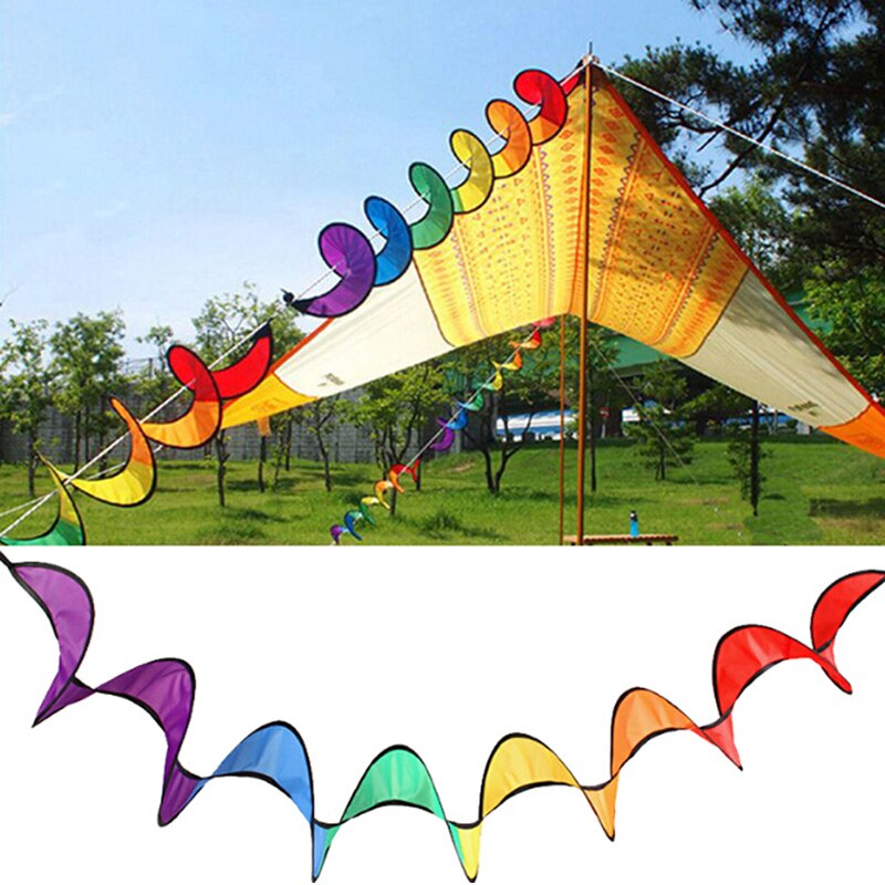 Regenbogen Spiral-Windmühle - Nylon Gartendekoration - Multicolor Windspinner