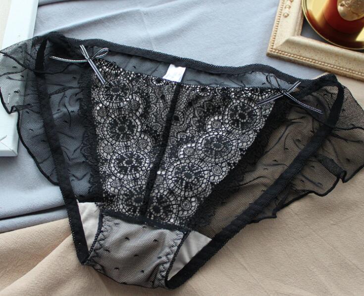 100% Echte Foto Plus Size Big Size 3L 4L 5L 6L Top Kant Mesh Slipje Ondergoed korte Thong WP616: Black / XXXL