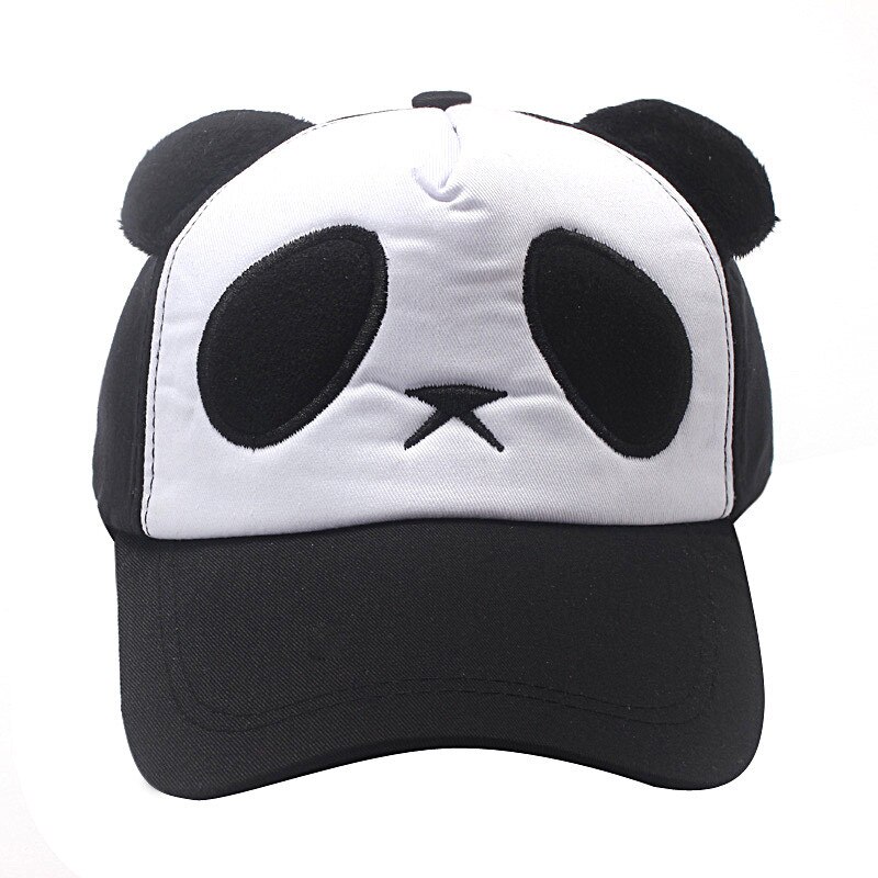 Vier Seizoenen Universele Mannen En Vrouwen Schattige Panda Hoofd Baseball Cap Zomer Zonnehoed Black Leuke Hoed # YL10: Default Title
