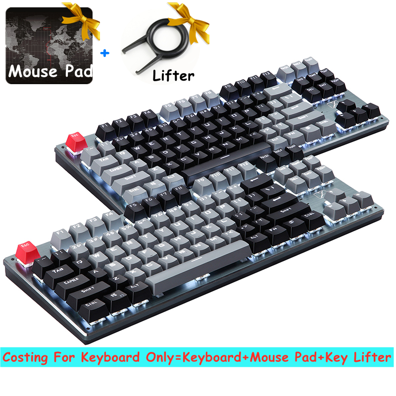 87 Keys Mechanical Keyboard Backlit Wireless Bluetooth-Compatible Rechargeable Gaming Keyboard for Laptop Tablet RF912D