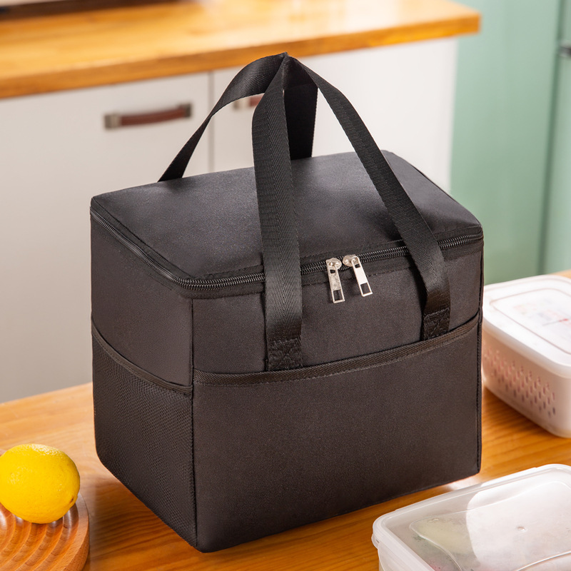 Thermal Cooler Ice Bags Work Lunch Box Bag Food Carrier Portable Travel Picnic Insulated Handbags for Women Men Shoulder Bag: Orange