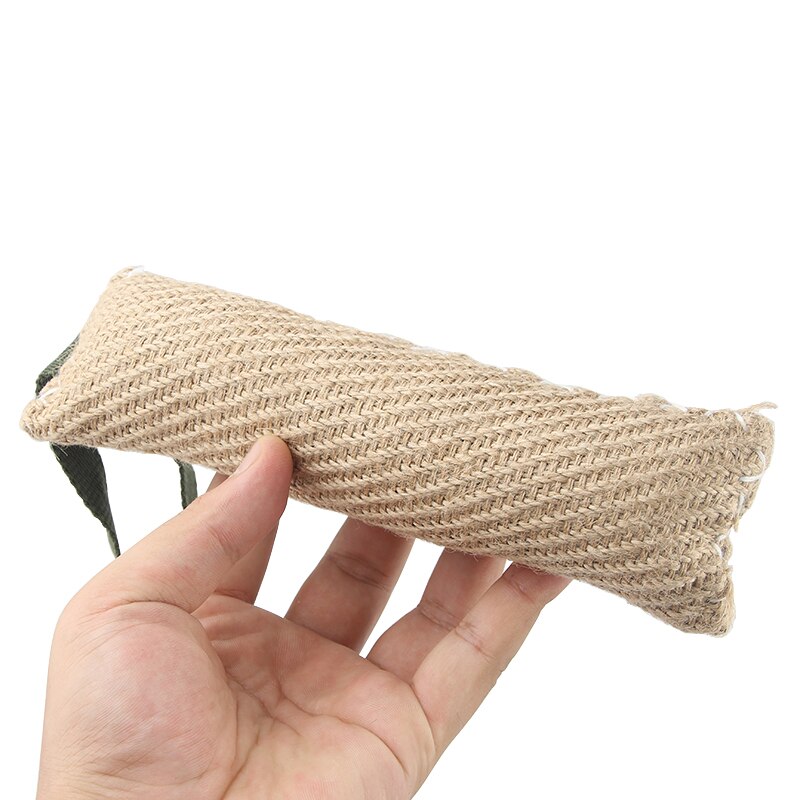 Durable Small Dog Training Bite Tug Toy Beige Chew Dog Interactive Pet Toy German Shepherd Training Dog Toy