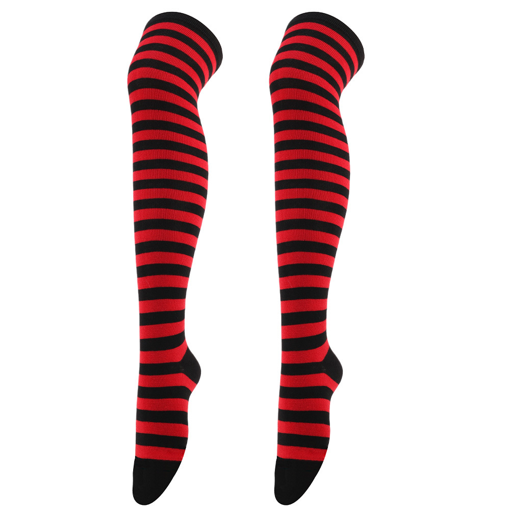 Calze a righe colorate Calzini sopra il ginocchio giapponesi Moda donna Mantieni caldi Soks Calze lunghe sottili sexy Calze a righe bianche nere: Menta