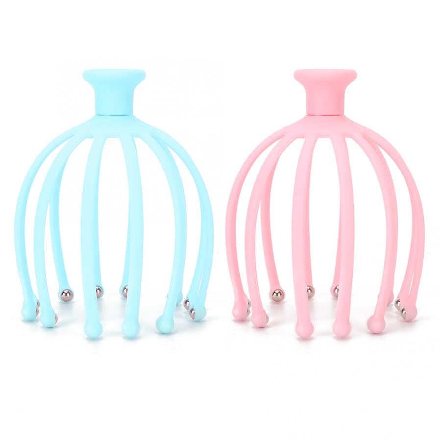 Masseur de cuir chevelu à 12 griffes, tête à bille en acier, massage relaxant, tête à cinq doigts, boule rotative, massage méridien de la tête