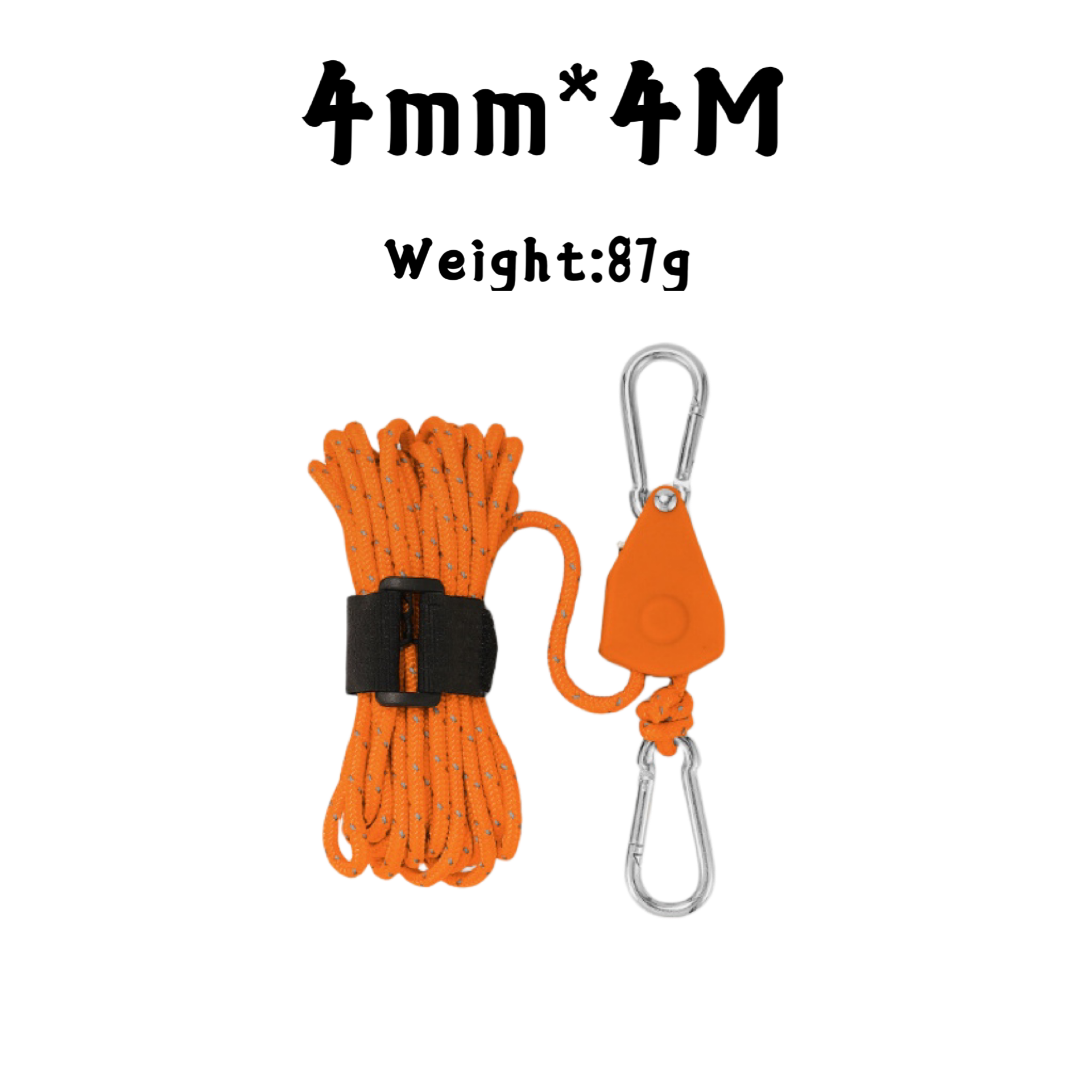 4/5M Camping Touw Tent Verstelbaar Touw Sluiting Vaste Gesp Poelie Spanner Ratelhangers Lampjes Camping Luifel Windtouw: Bruin
