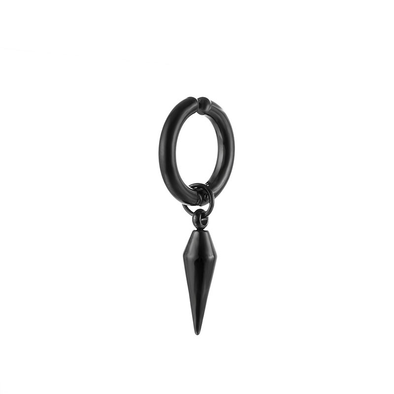 1 Uds. Pendientes Punk de acero inoxidable Unisex con Clip negro para hombre, pendientes colgantes con forma de estrella triangular geométrica, joyería gótica para mujer: COLOR ORO ROSADO