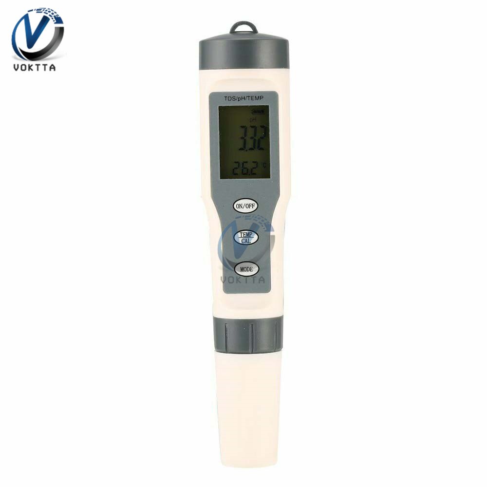 PH/EC/TDS/TEMP Water Tester 4 in 1 / 3 in 1 Water Monitor Tester for Pools Drinking Water Aquariums