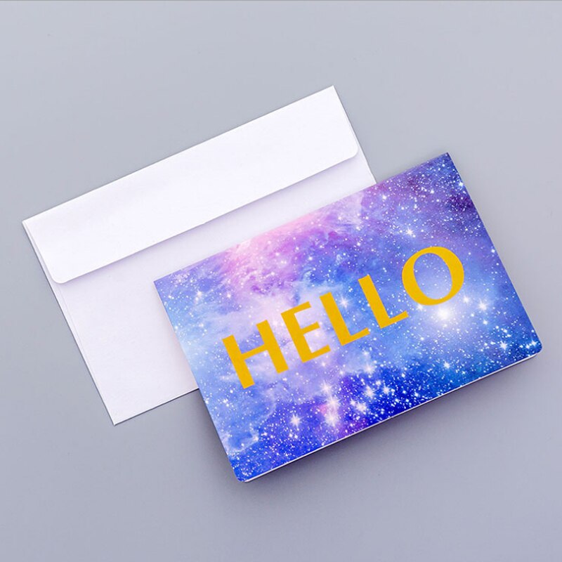 50pcs per pack Blue Starry Sky Postcard Beautiful Scenery Cards Message Greeting Card with envelope: 3